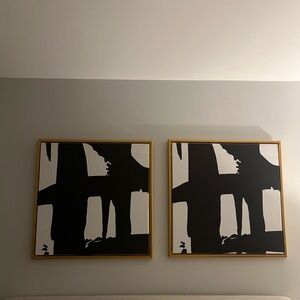 Luxury Black and white 50”x50” wall art set (2 pieces)